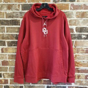 Nike Jordan Oklahoma Sooners Dri-Fit Hoodie Crimson Red Mens Size XL CZ5199-613